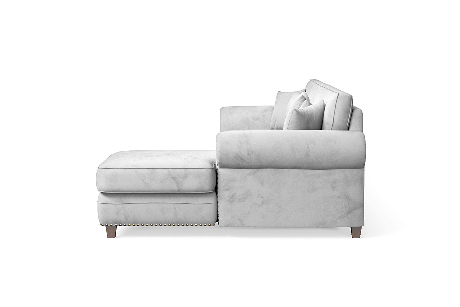 Marano 4 Seater Right Hand Facing Chaise Lounge Corner Sofa White Velvet