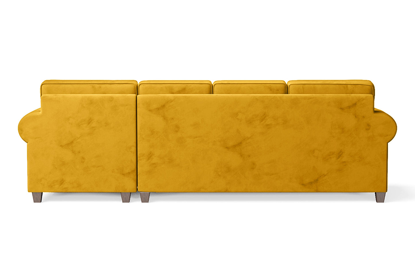 Marano 4 Seater Right Hand Facing Chaise Lounge Corner Sofa Yellow Velvet