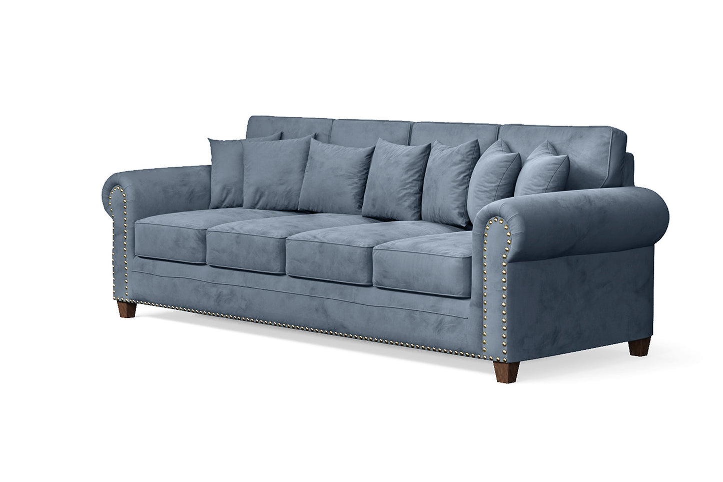 Marano 4 Seater Sofa Baby Blue Velvet