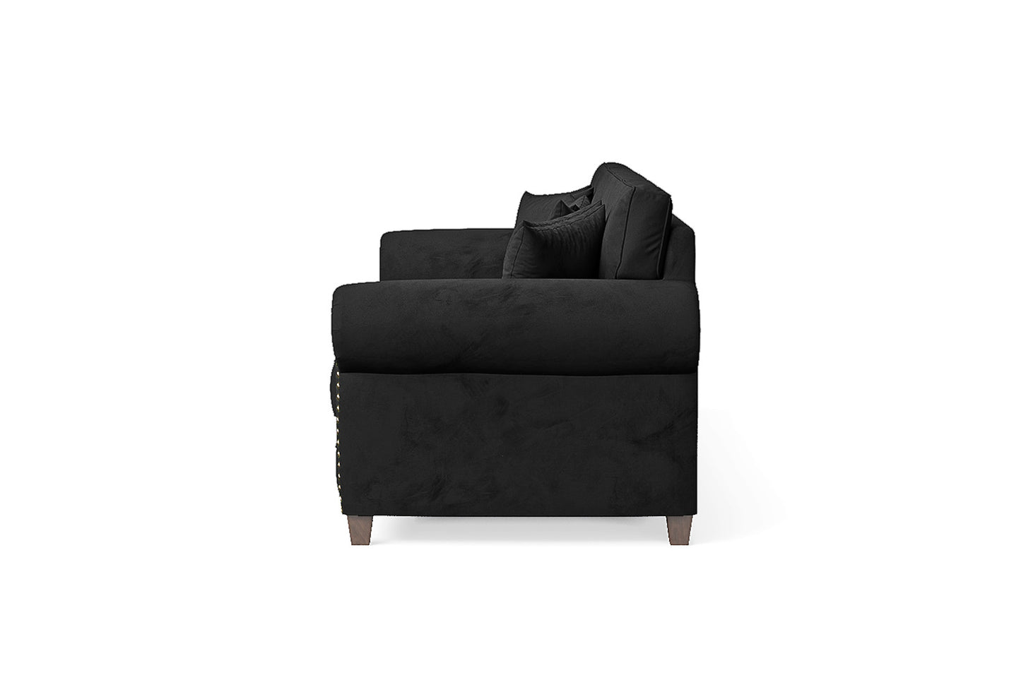 Marano 4 Seater Sofa Black Velvet