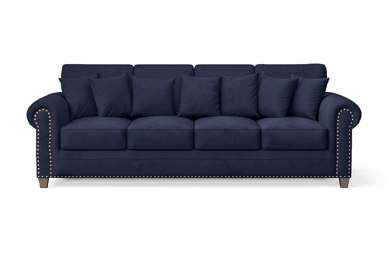 Marano 4 Seater Sofa Dark Blue Velvet