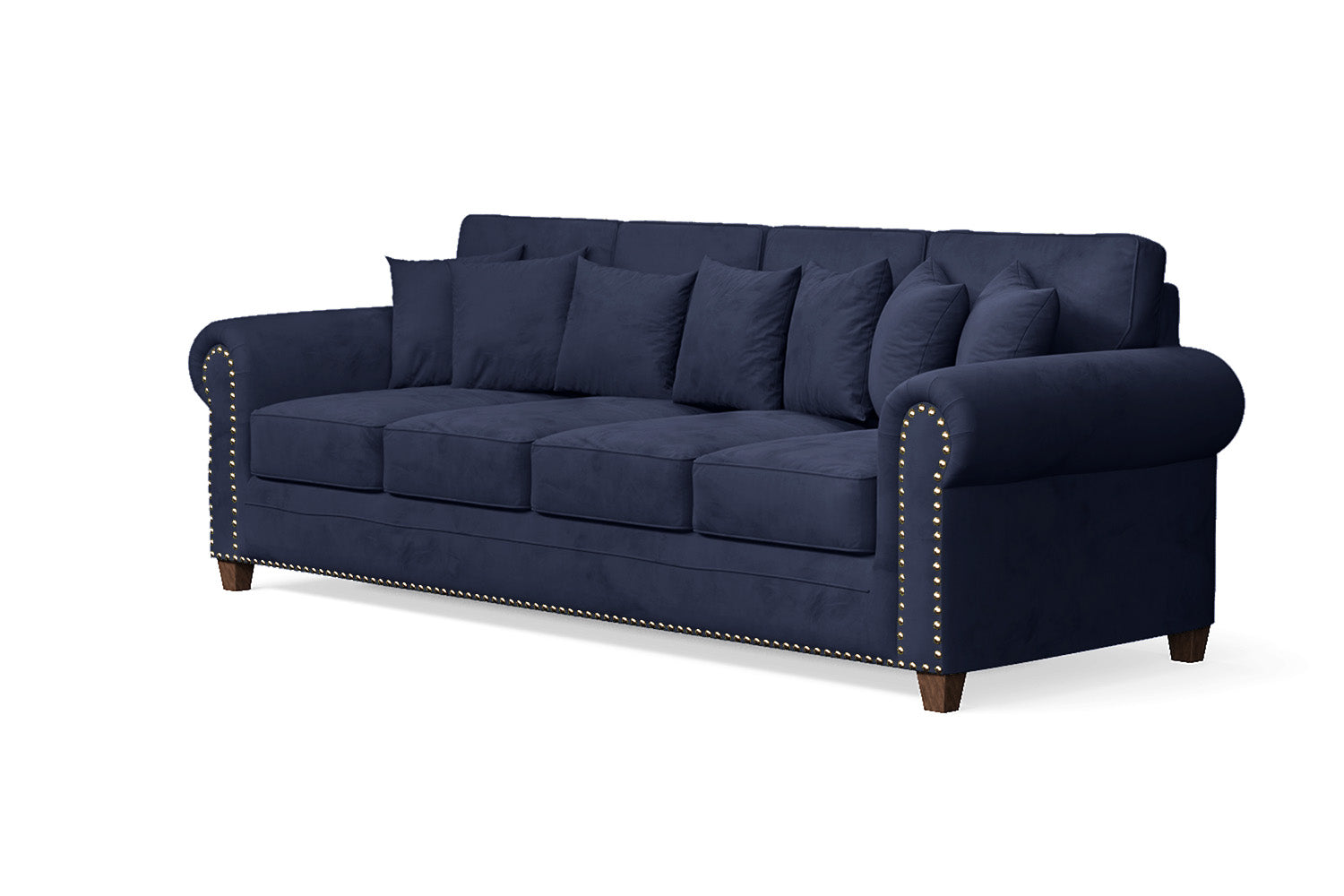 Marano 4 Seater Sofa Dark Blue Velvet