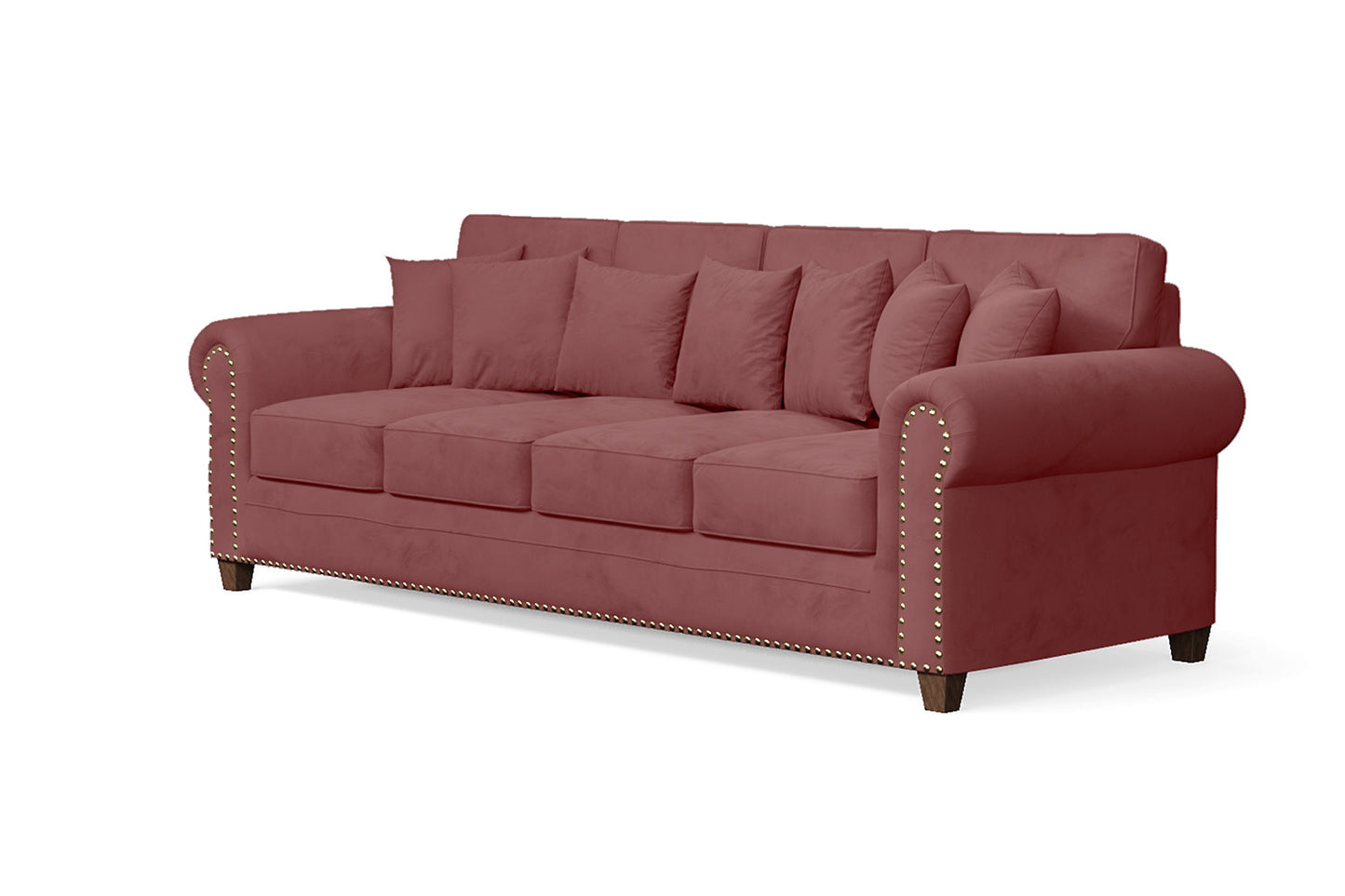 Marano 4 Seater Sofa Pink Velvet