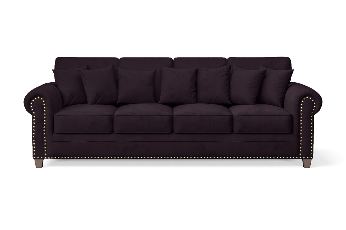 Marano 4 Seater Sofa Purple Velvet