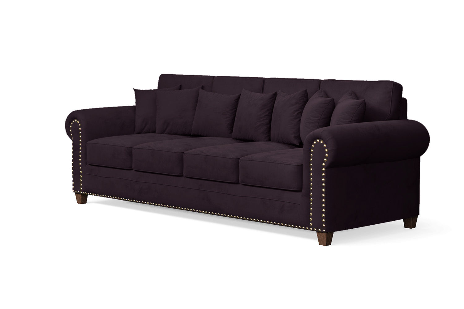 Marano 4 Seater Sofa Purple Velvet