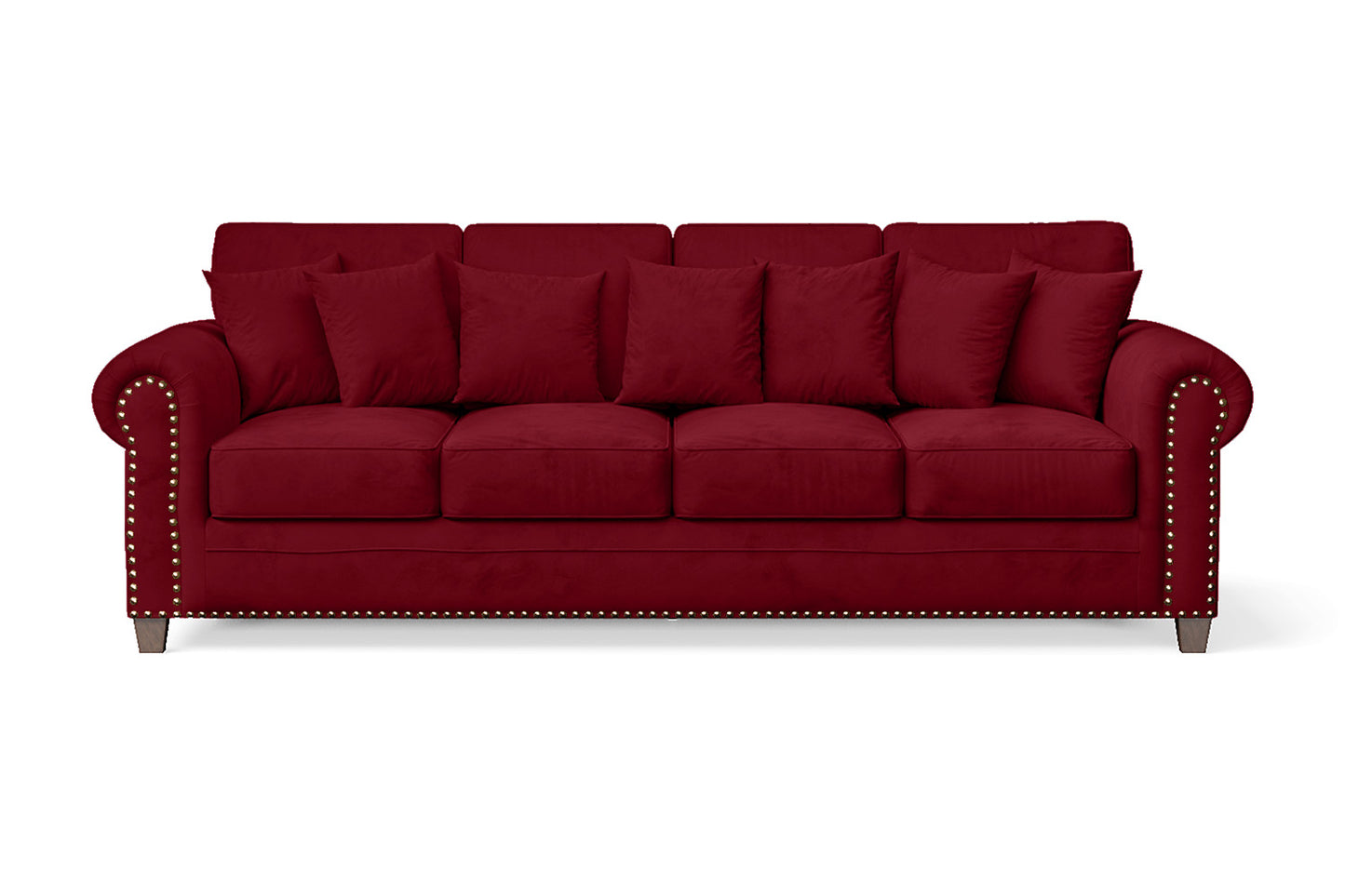 Marano 4 Seater Sofa Red Velvet