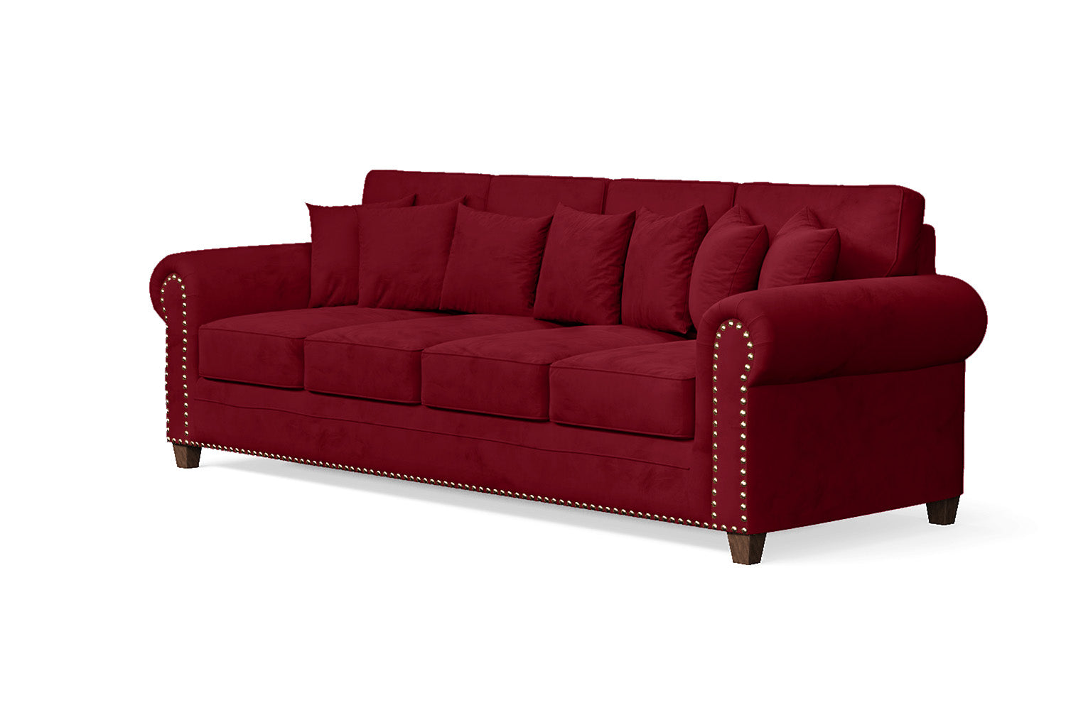 Marano 4 Seater Sofa Red Velvet