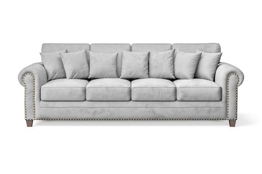 Marano 4 Seater Sofa White Velvet