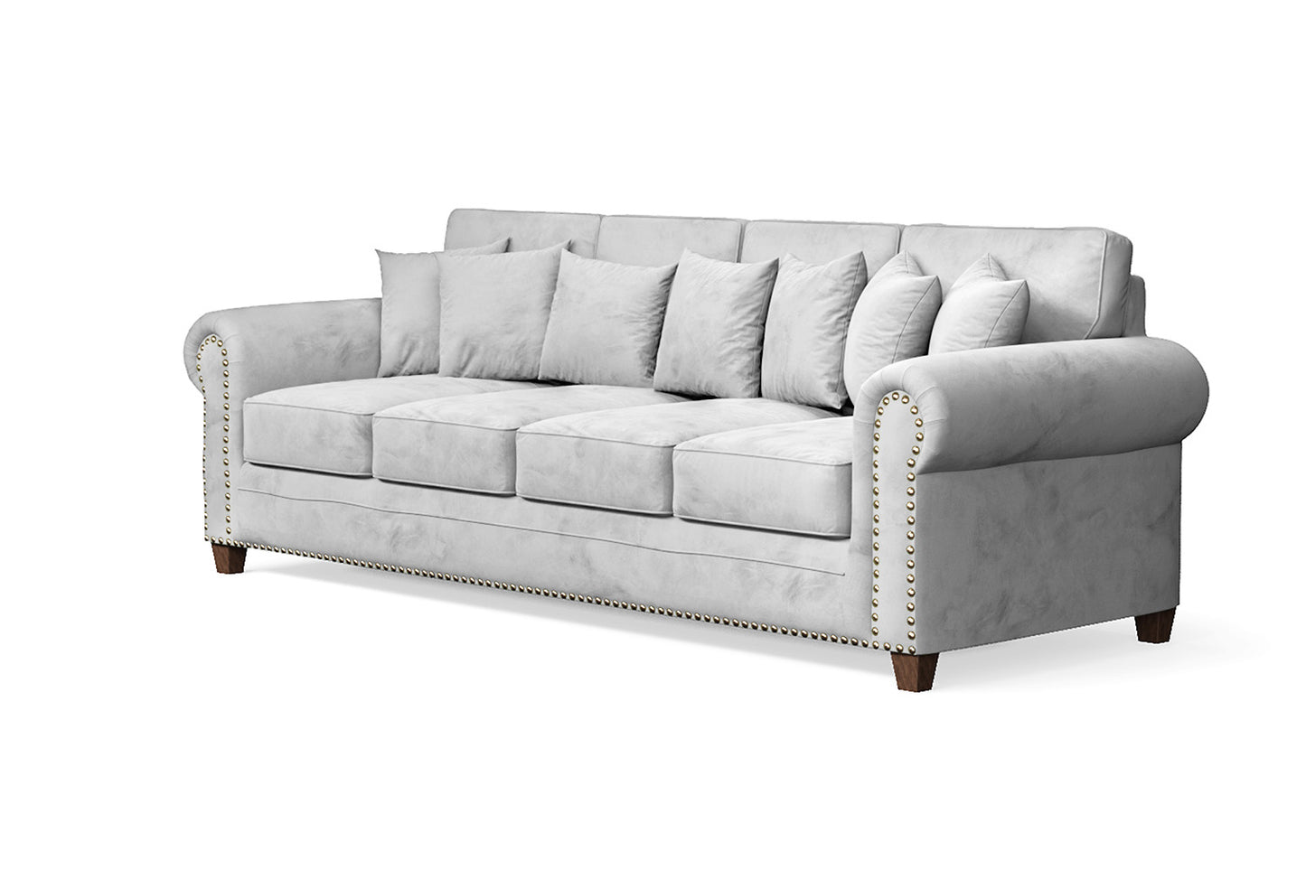 Marano 4 Seater Sofa White Velvet