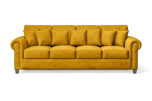 Marano 4 Seater Sofa Yellow Velvet