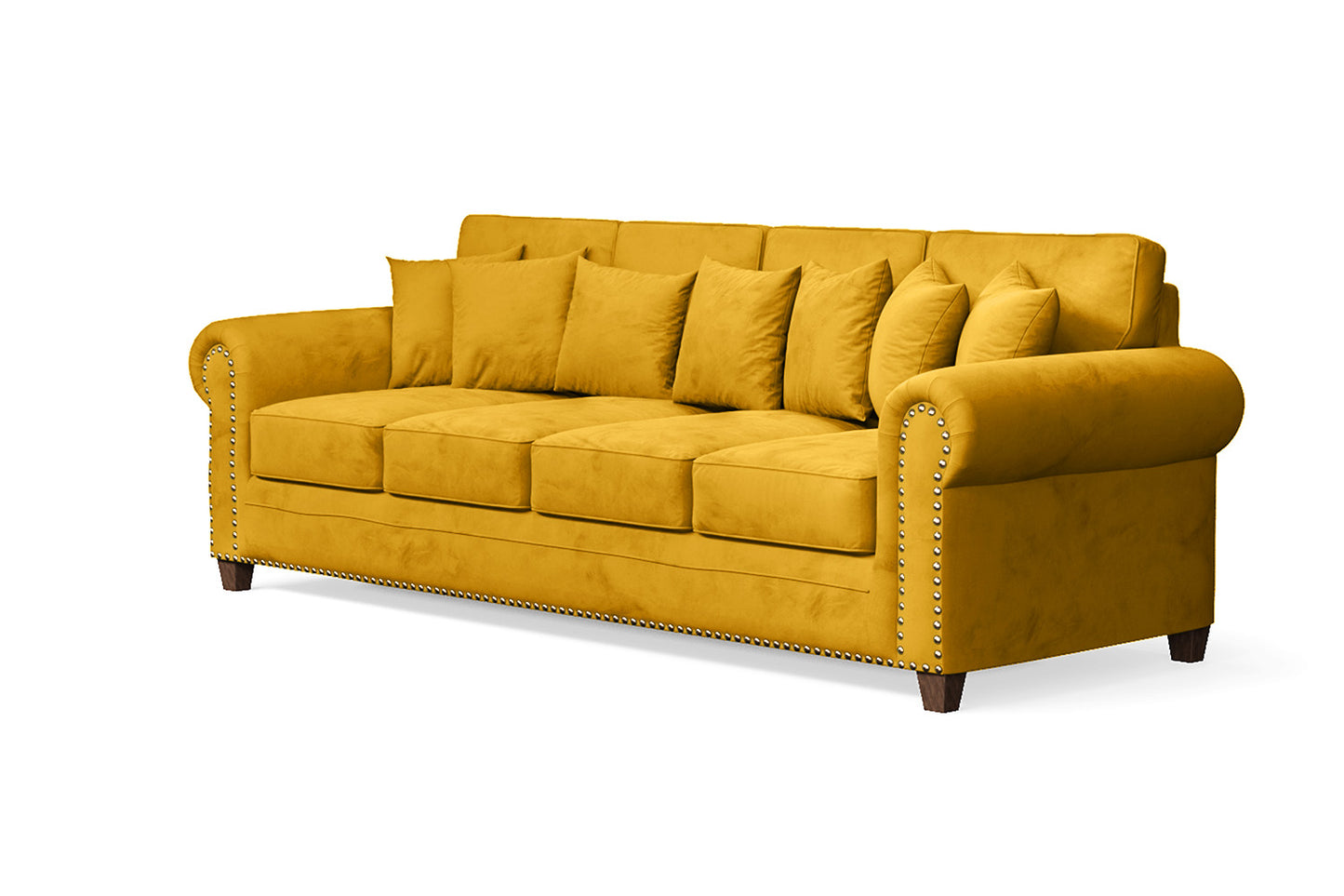 Marano 4 Seater Sofa Yellow Velvet