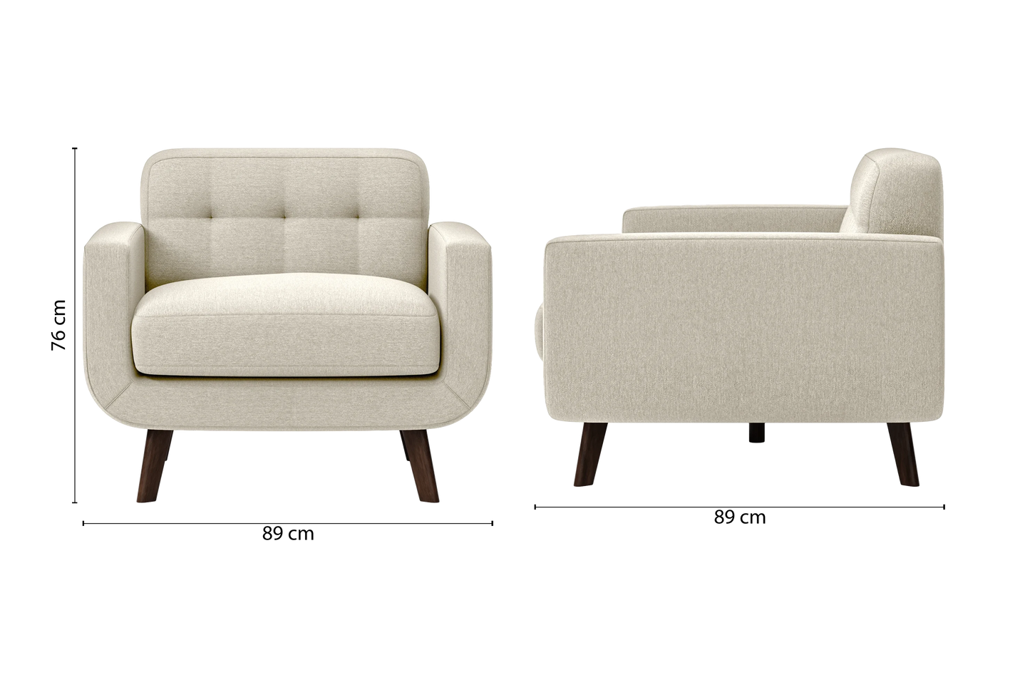 Marsela Armchair Cream Linen Fabric