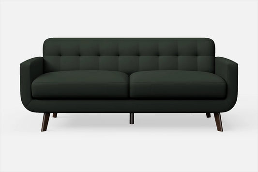 Marsela 2 Seater Sofa Green Leather