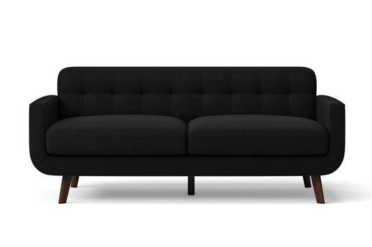 Marsela 2 Seater Sofa Black Linen Fabric