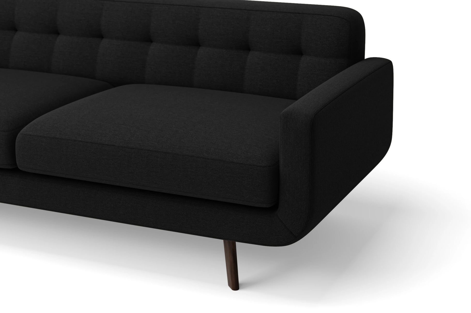 Marsela 2 Seater Sofa Black Linen Fabric