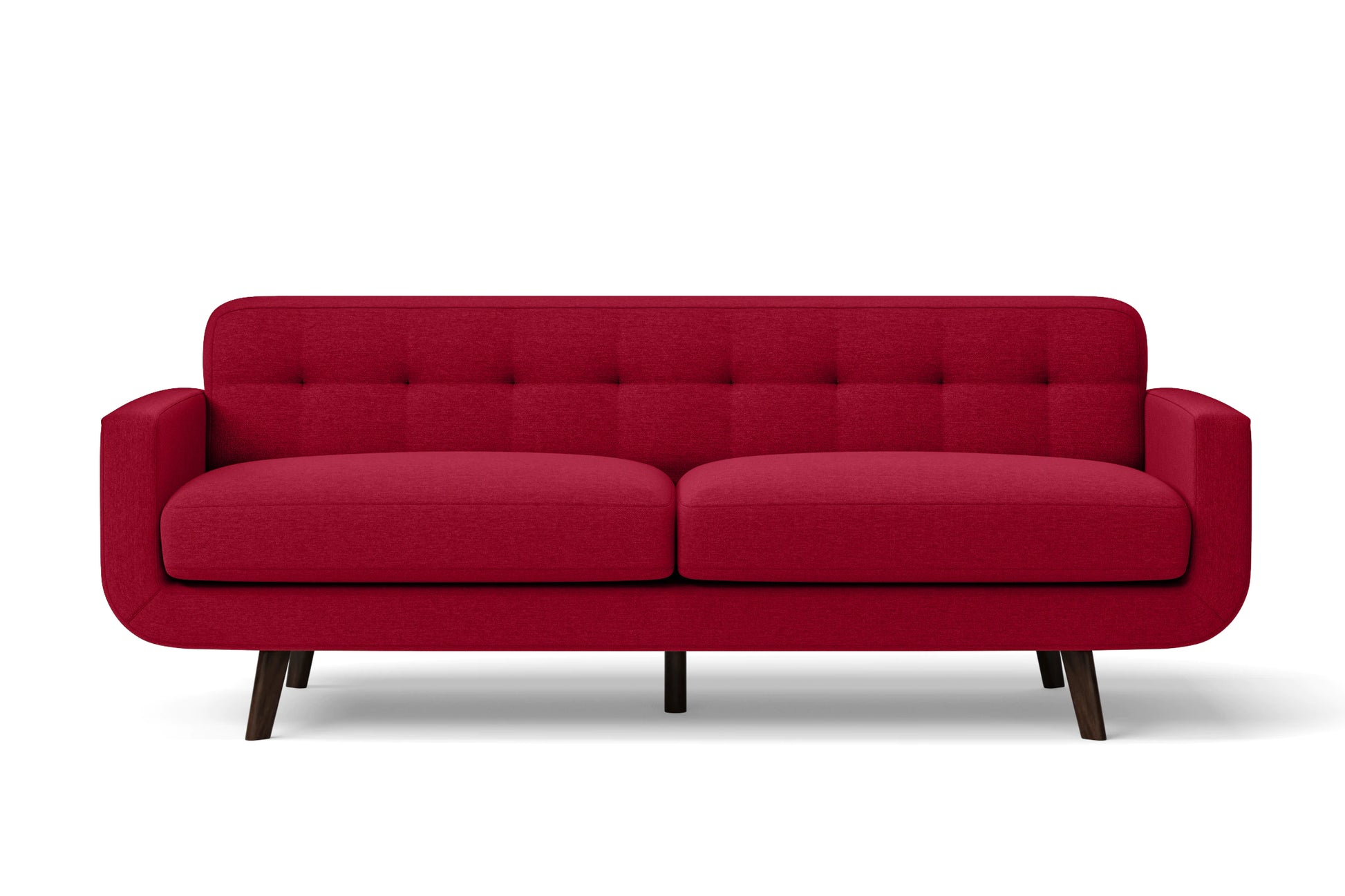 Marsela 3 Seater Sofa Red Linen Fabric