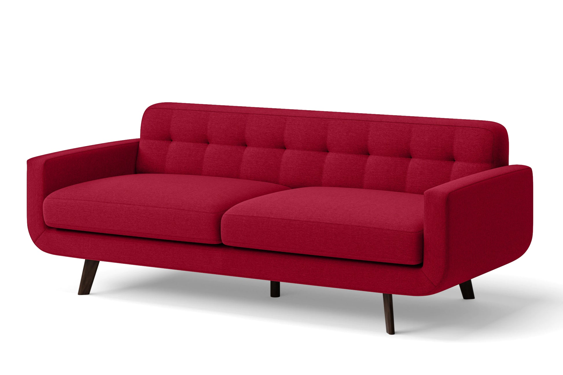 Marsela 3 Seater Sofa Red Linen Fabric