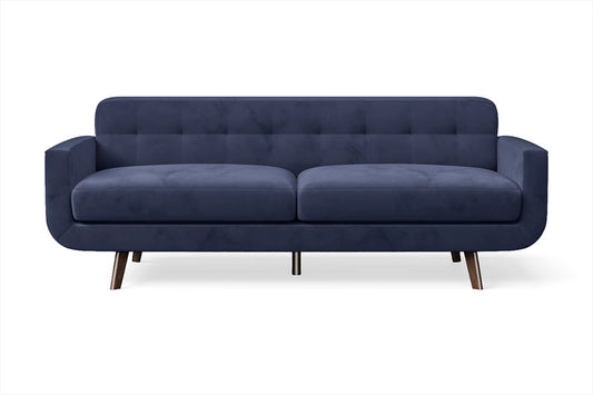 Marsela 3 Seater Sofa Dark Blue Velvet