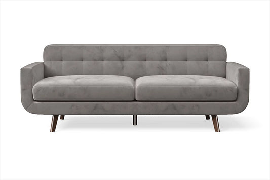 Marsela 3 Seater Sofa Grey Velvet