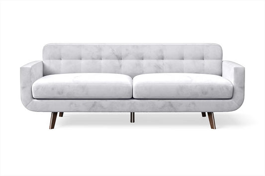 Marsela 3 Seater Sofa Silver Velvet