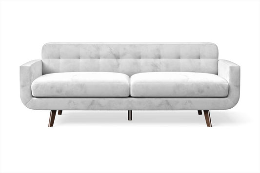 Marsela 3 Seater Sofa White Velvet