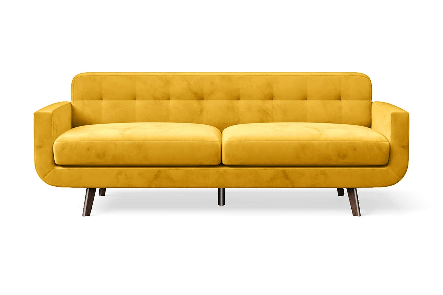 Marsela 3 Seater Sofa Yellow Velvet