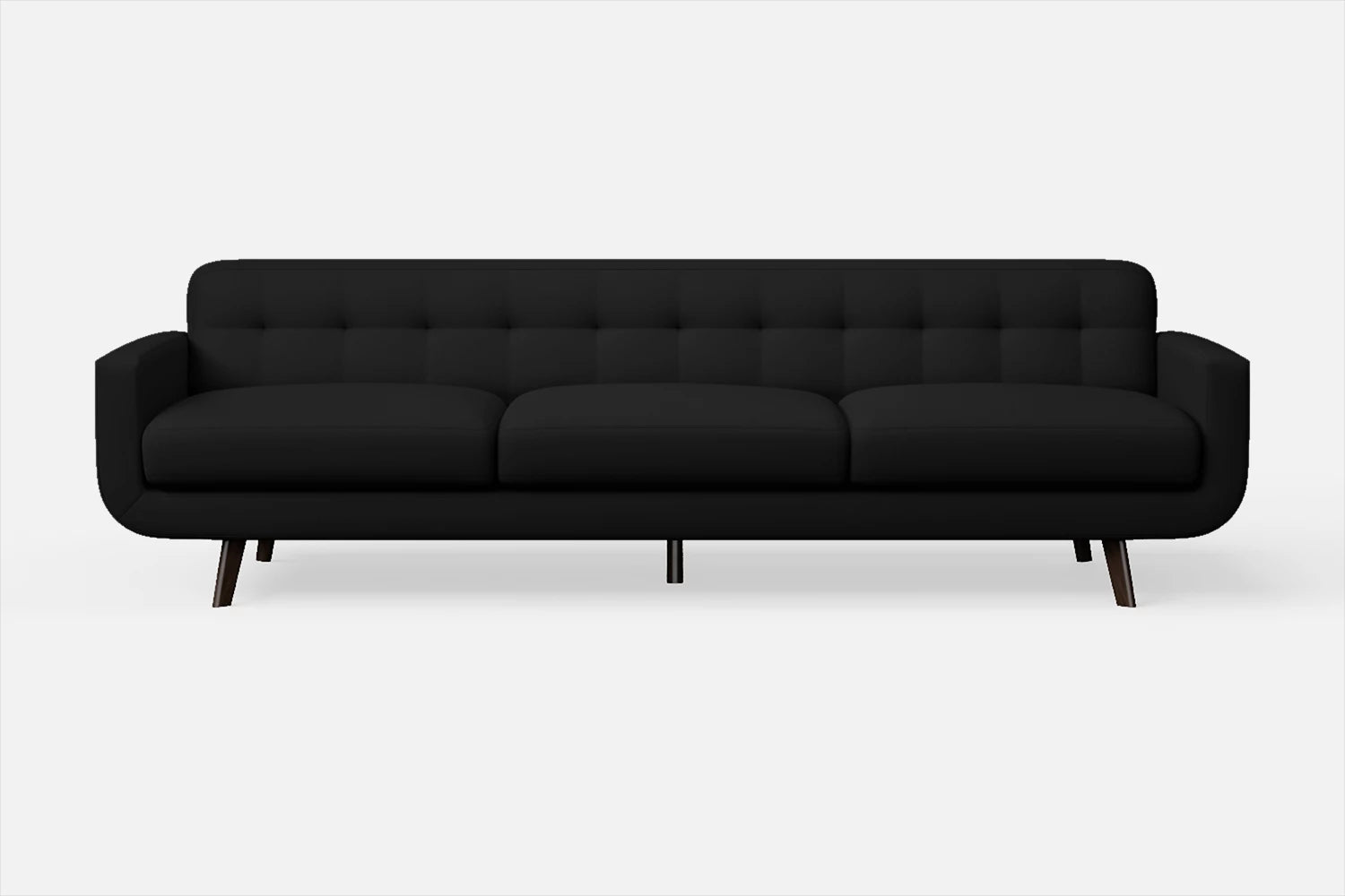 Marsela 4 Seater Sofa Black Leather