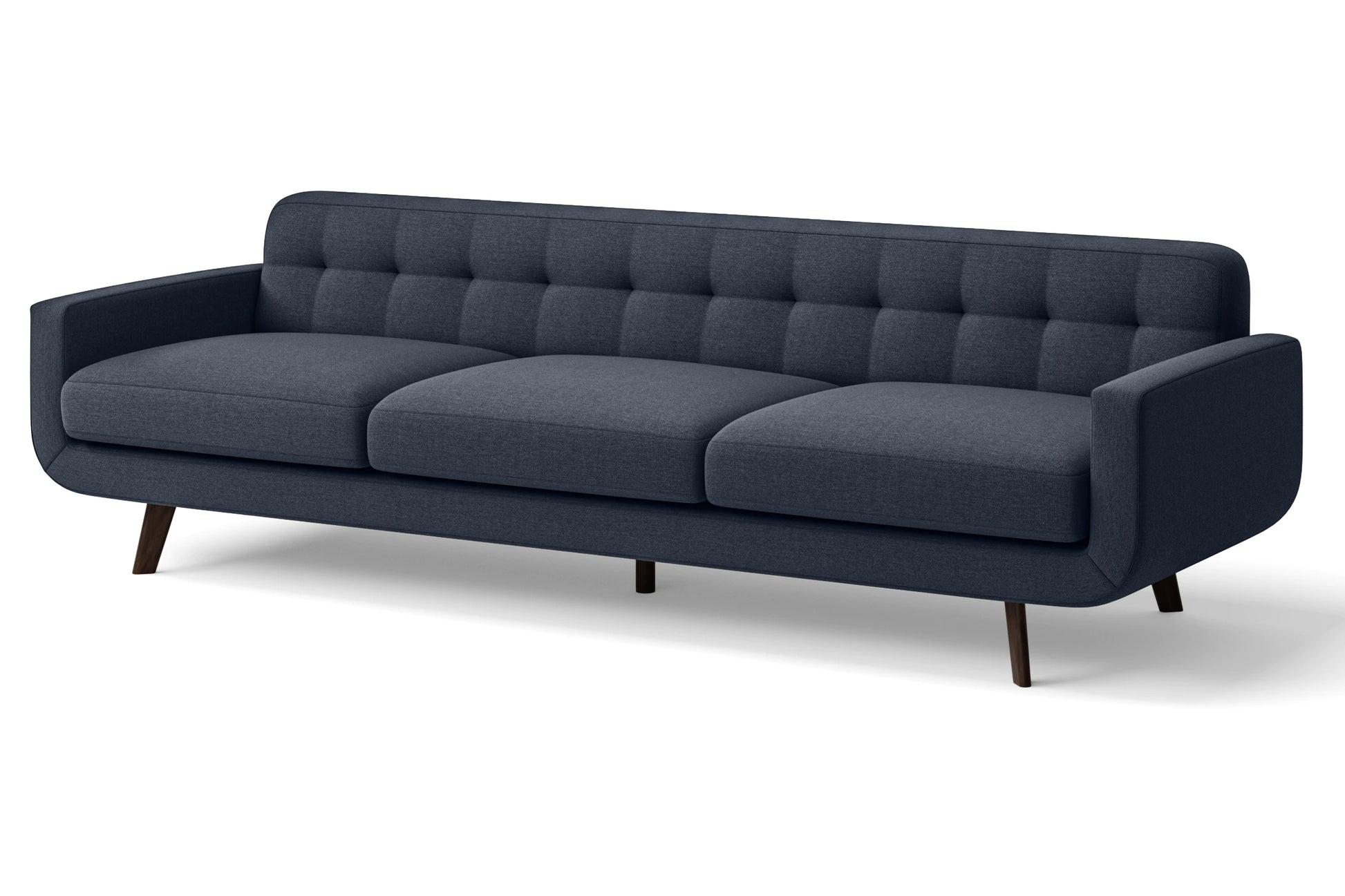 Marsela 4 Seater Sofa Dark Blue Linen Fabric