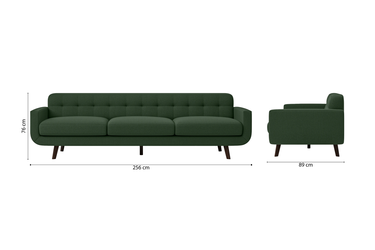 Marsela 4 Seater Sofa Forest Green Linen Fabric