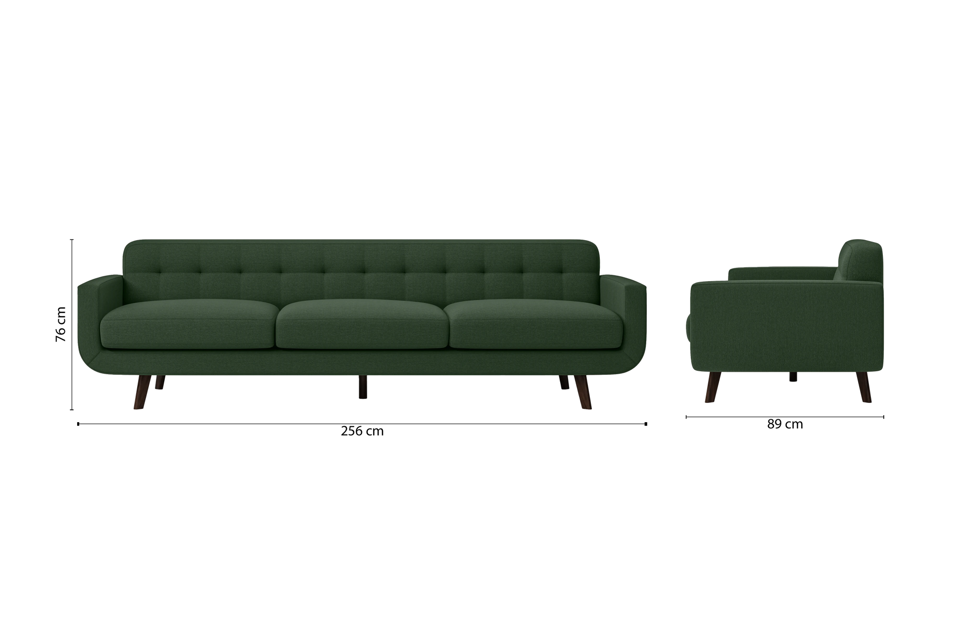 Marsela 4 Seater Sofa Forest Green Linen Fabric