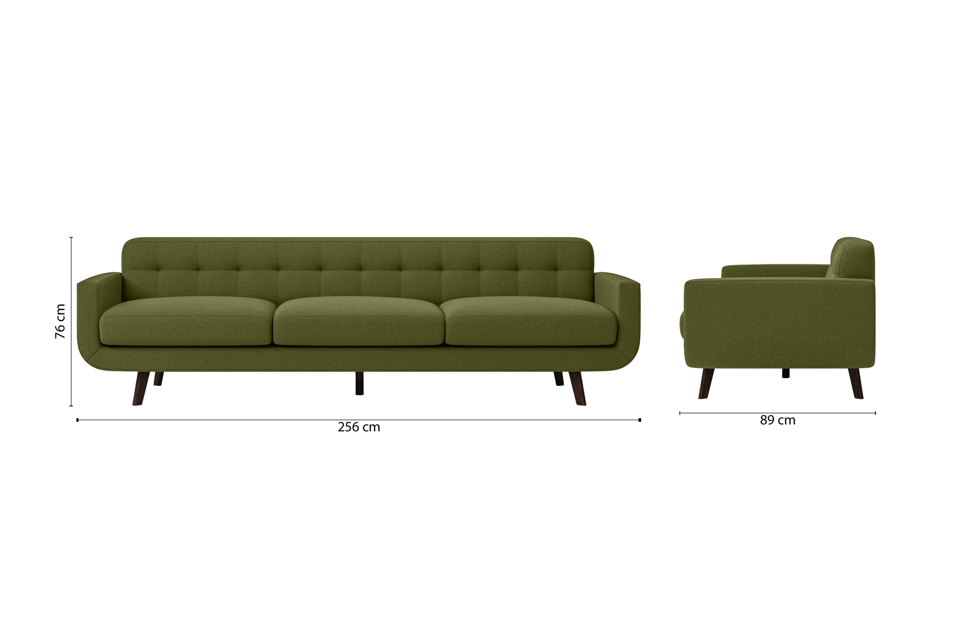 Marsela 4 Seater Sofa Olive Linen Fabric