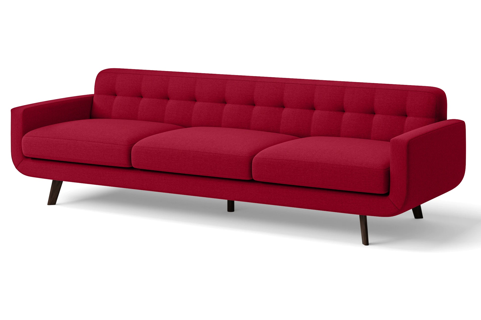 Marsela 4 Seater Sofa Red Linen Fabric