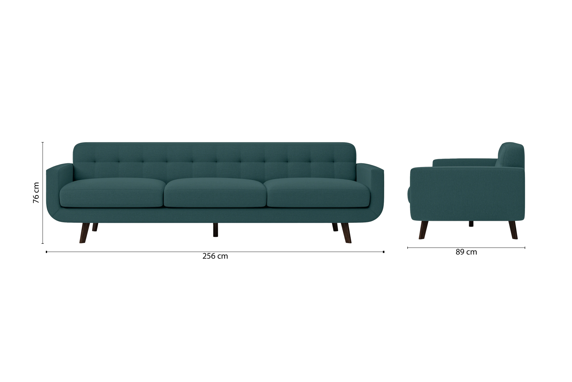 Marsela 4 Seater Sofa Teal Linen Fabric