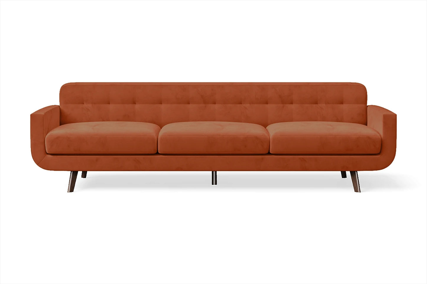 Marsela 4 Seater Sofa Orange Velvet