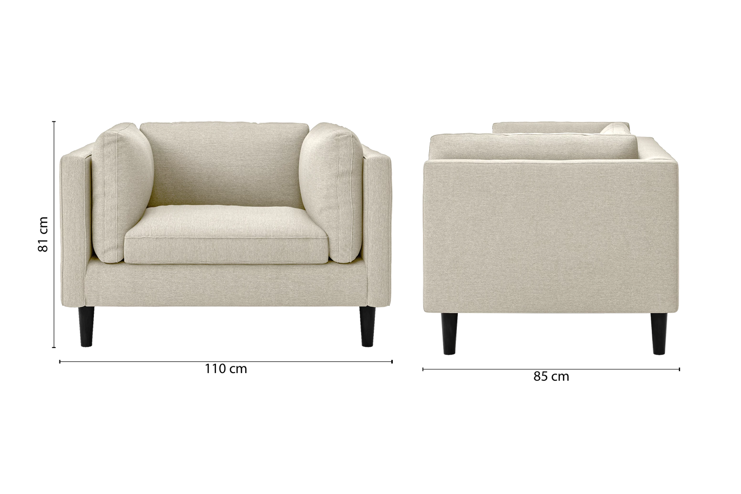 Matera Armchair Cream Linen Fabric