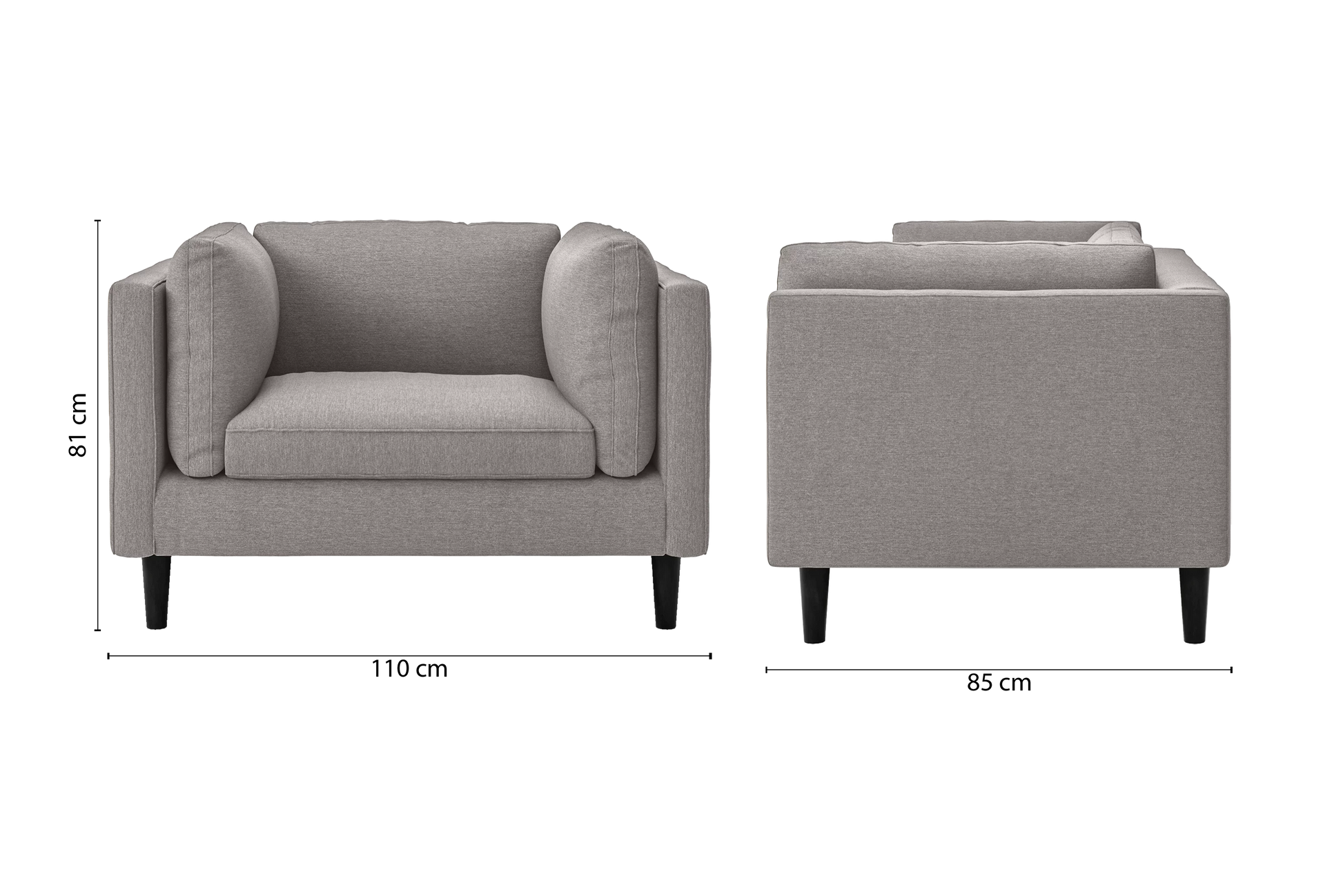 Matera Armchair Grey Linen Fabric