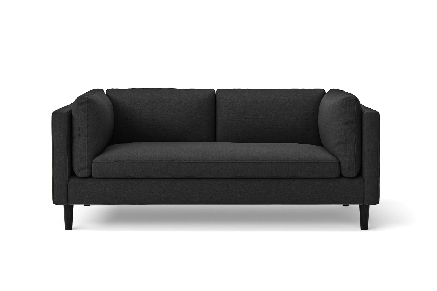 Matera 2 Seater Sofa Black Linen Fabric