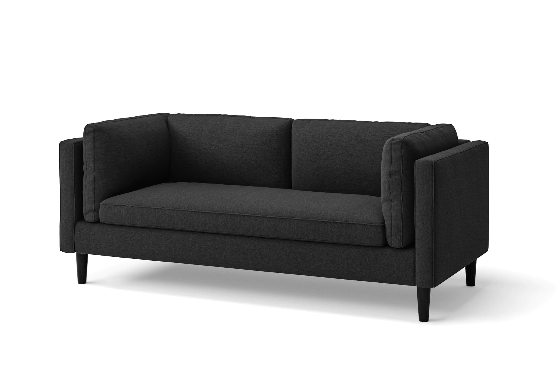 Matera 2 Seater Sofa Black Linen Fabric