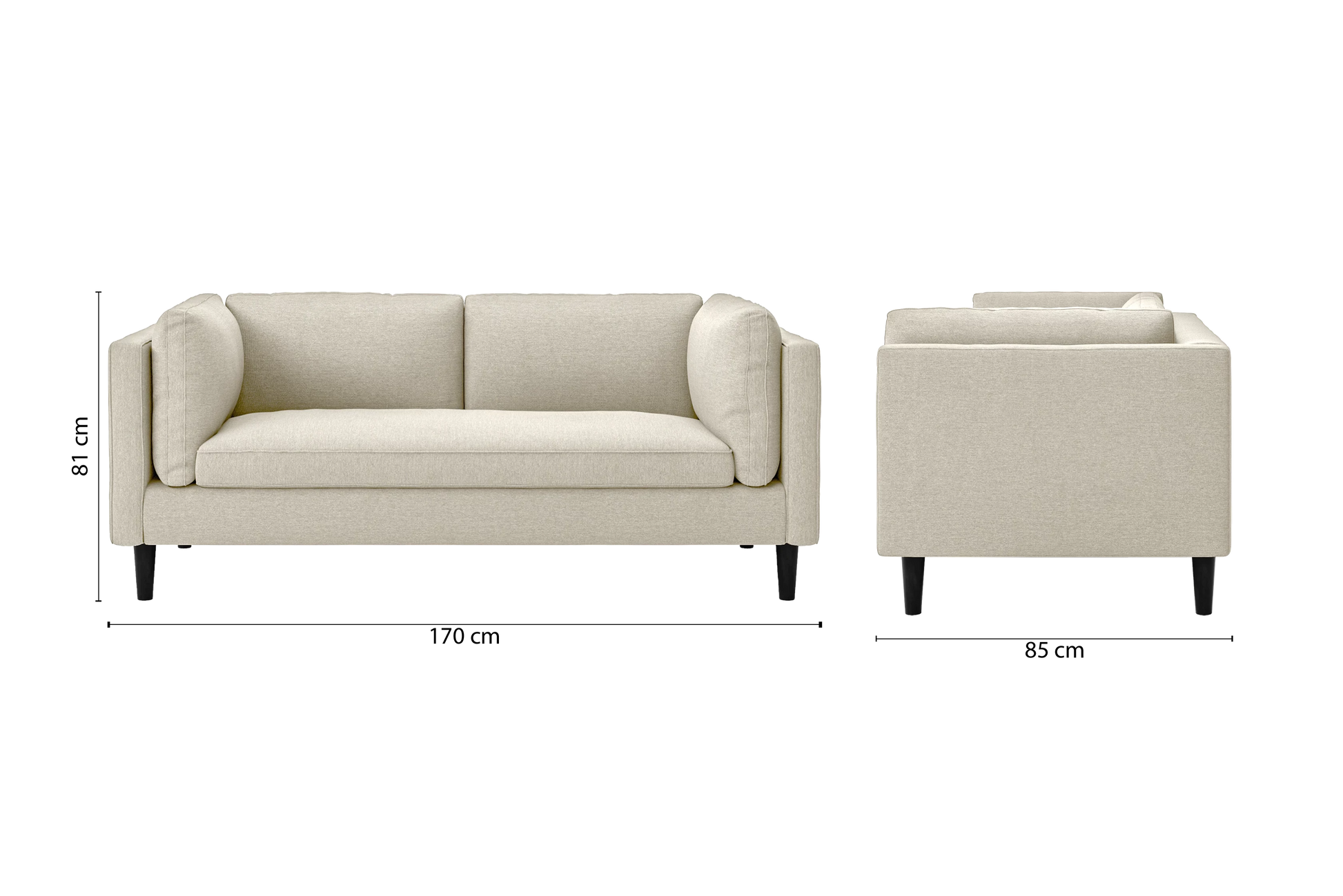 Matera 2 Seater Sofa Cream Linen Fabric