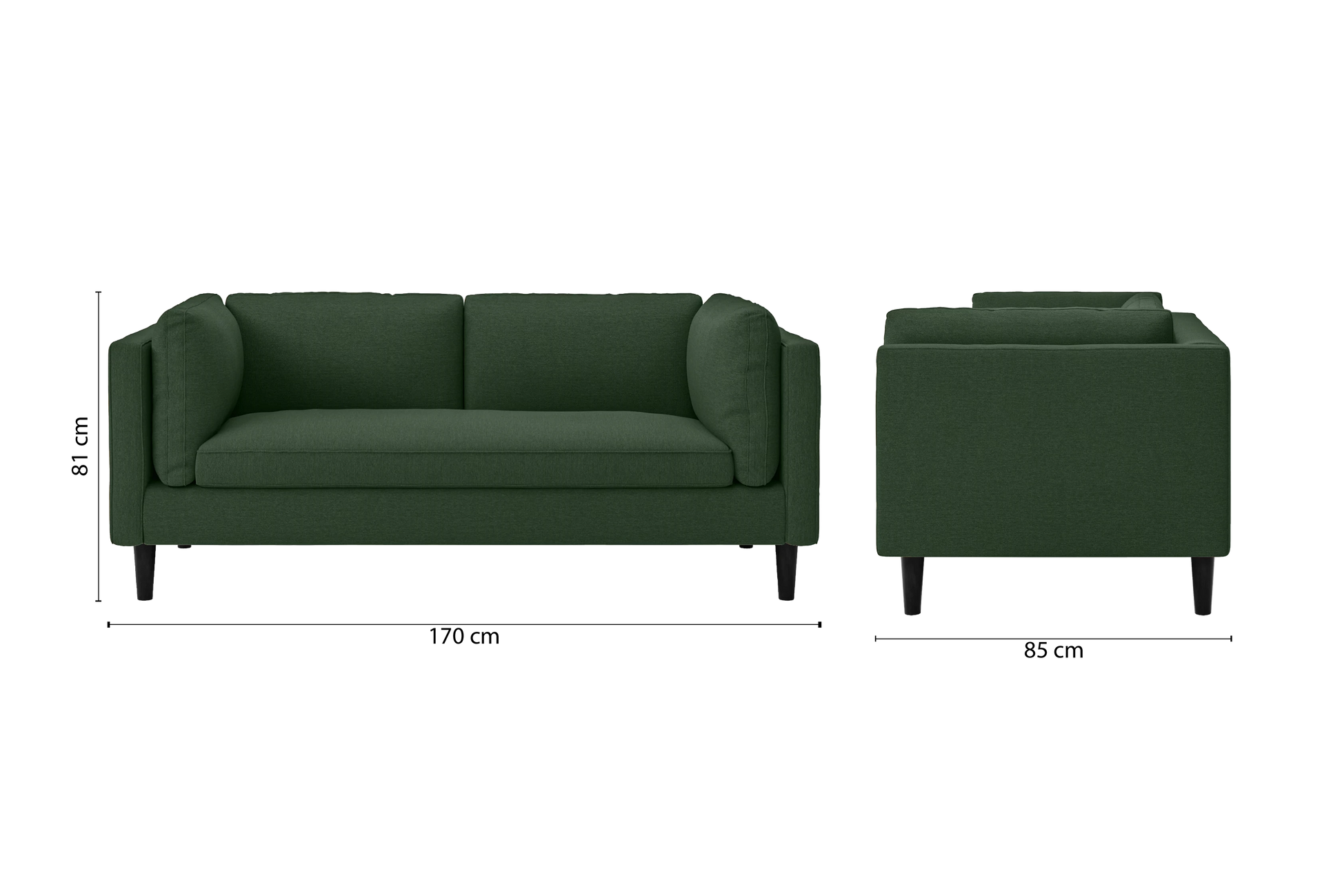 Matera 2 Seater Sofa Forest Green Linen Fabric