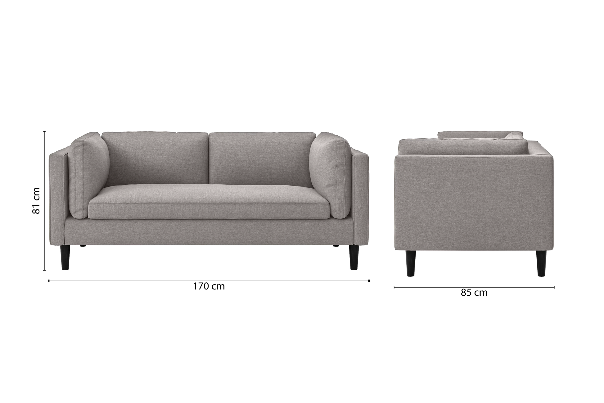 Matera 2 Seater Sofa Grey Linen Fabric