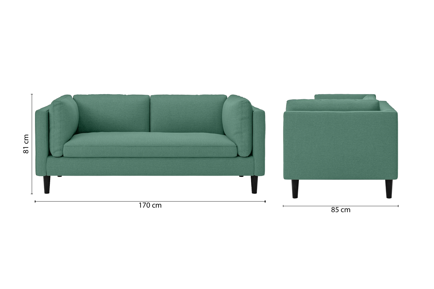 Matera 2 Seater Sofa Mint Green Linen Fabric