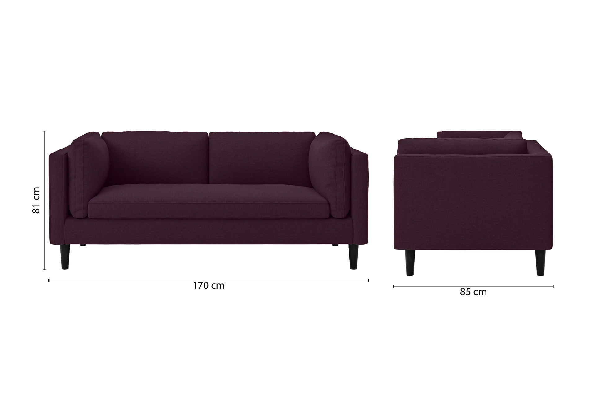 Matera 2 Seater Sofa Purple Linen Fabric