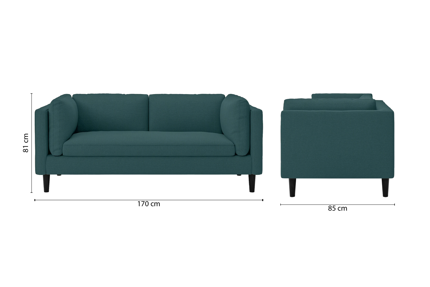 Matera 2 Seater Sofa Teal Linen Fabric