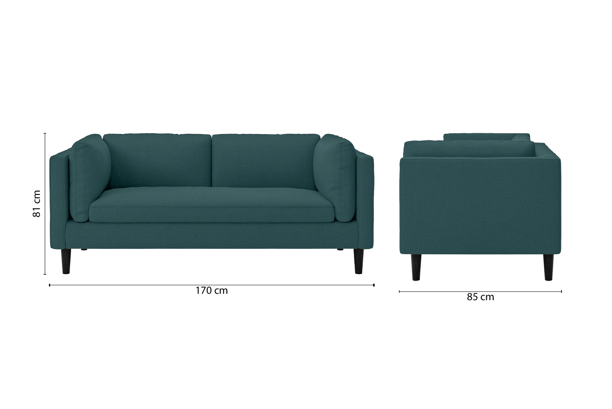 Matera 2 Seater Sofa Teal Linen Fabric