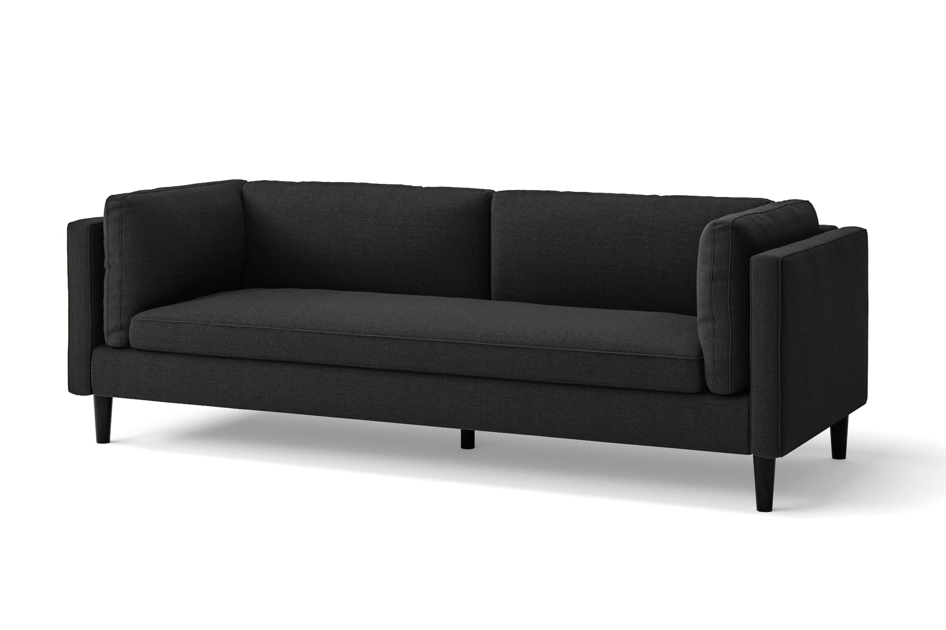 Matera 3 Seater Sofa Black Linen Fabric