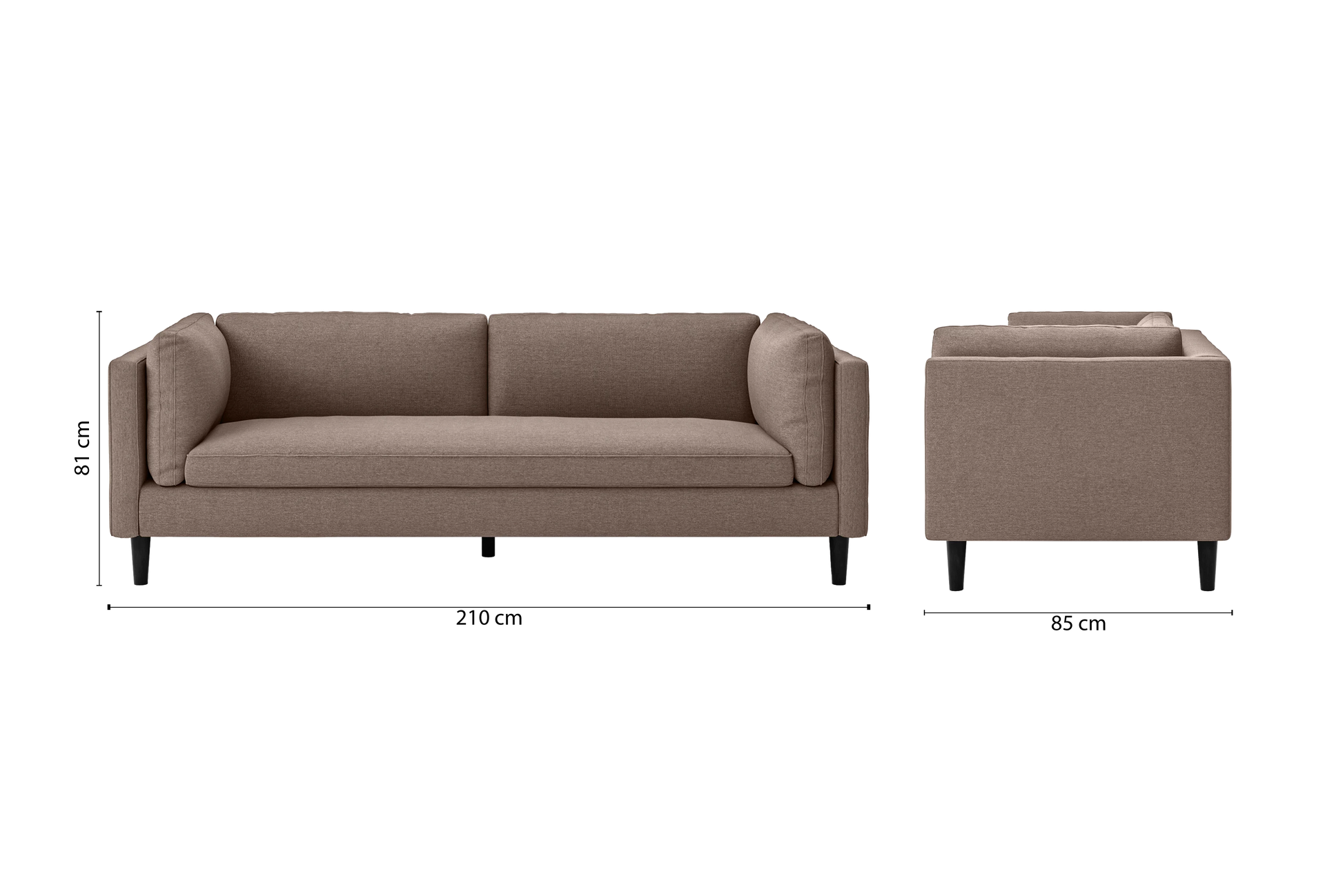 Matera 3 Seater Sofa Caramel Linen Fabric