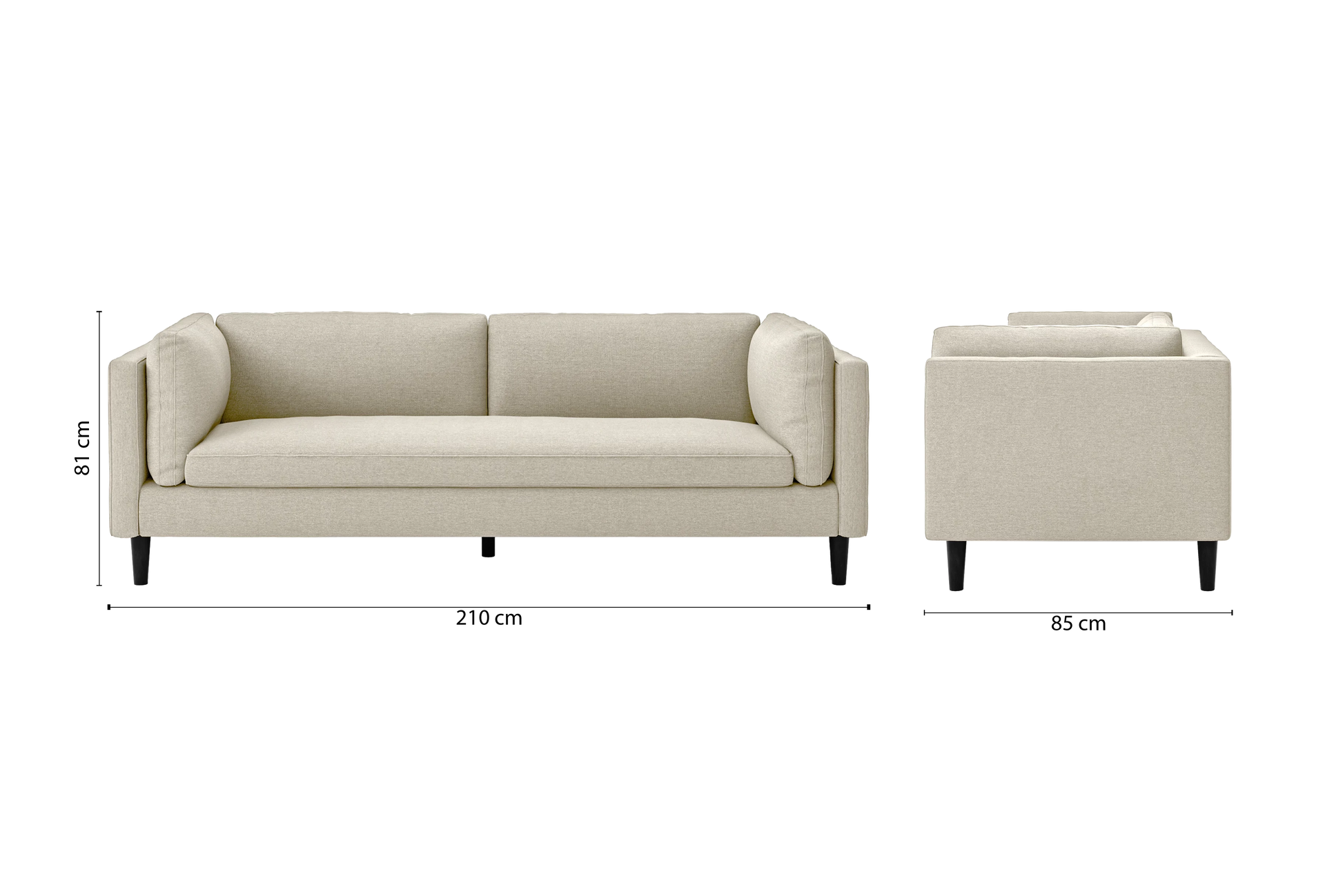 Matera 3 Seater Sofa Cream Linen Fabric