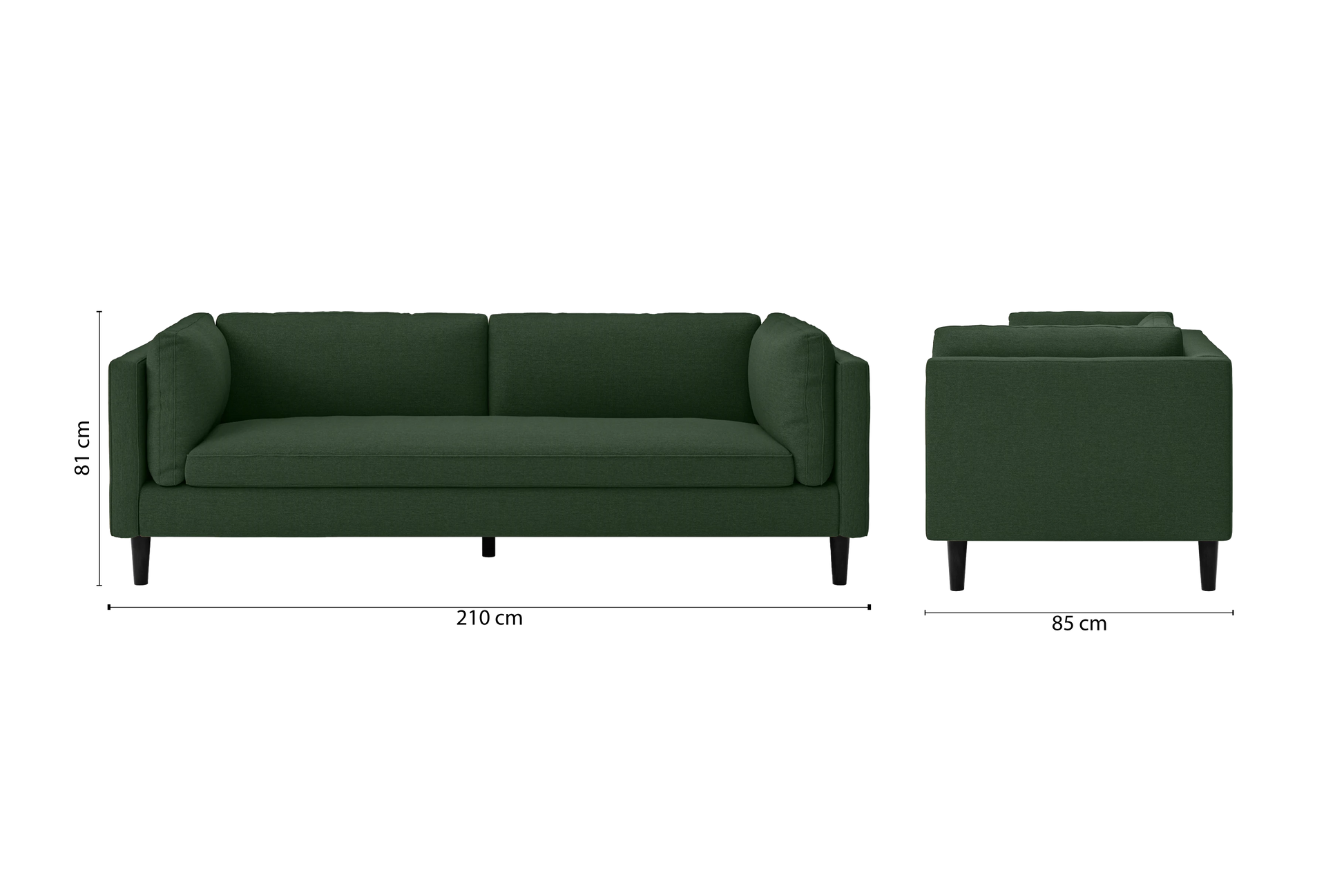 Matera 3 Seater Sofa Forest Green Linen Fabric