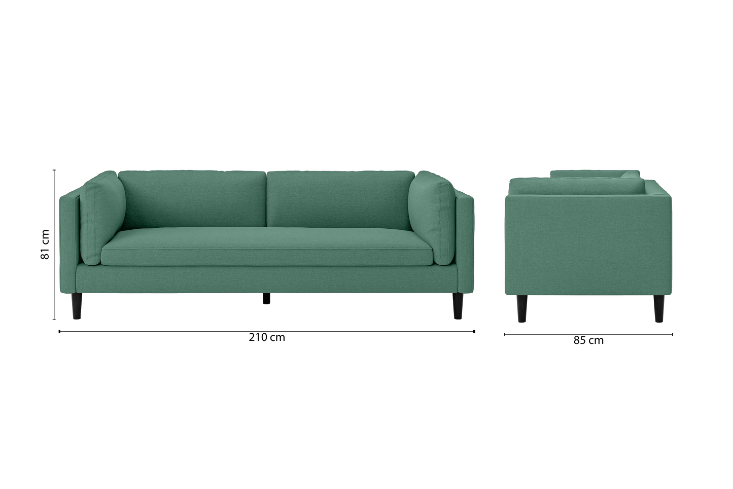 Matera 3 Seater Sofa Mint Green Linen Fabric